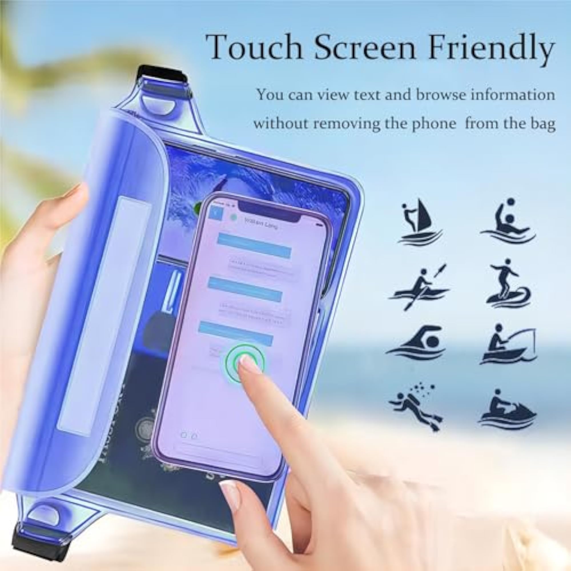 Waterproof Pouch with Waist Strap, Black and Gray